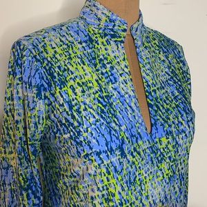Jude Connally Blue and Green Patterned Dress